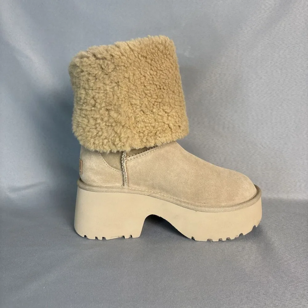 New UGG Classic Tall 8 New Heights Cuffable Suede Platform Sand Boots SOLD OUT! - Picture 5 of 16